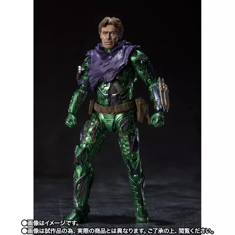 Bandai Shf Green Goblin Action Figure Marvel Spider-Man Anime Figure  Plastic Model Toys Gift for Boys