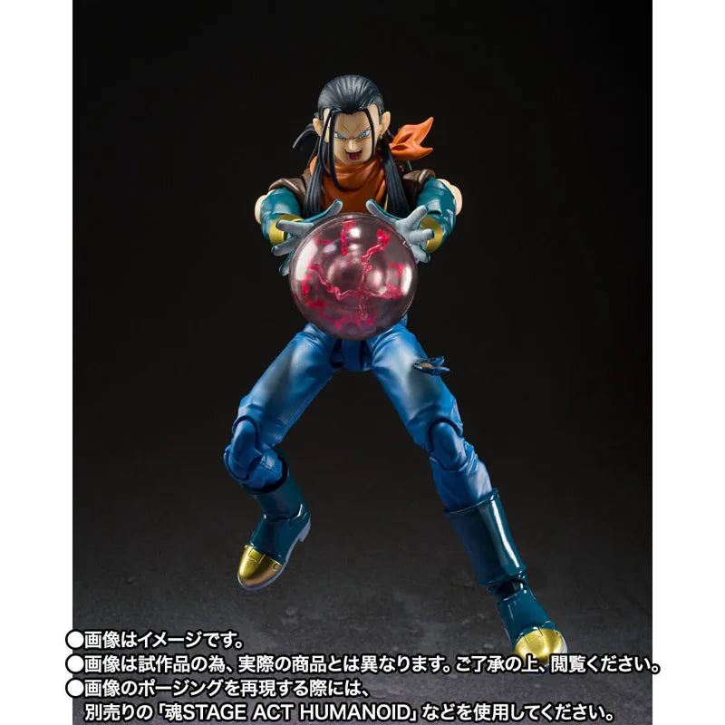 Bandai Original Dragon Ball GT Modellbausatz Anime Figuren SHF Super Android 17 Actionfiguren-Sammlung Modell für Kinderspielzeug Geschenke