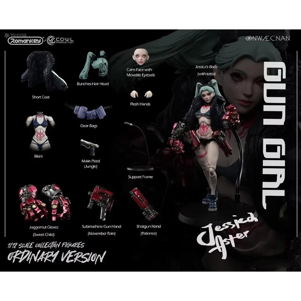 1/12 Romankey X COWL GUN GIRL Jessica Aster Repair ver. Action Figure Toys For Boys /Girls /Kids /Christmas Gift Model Ornaments