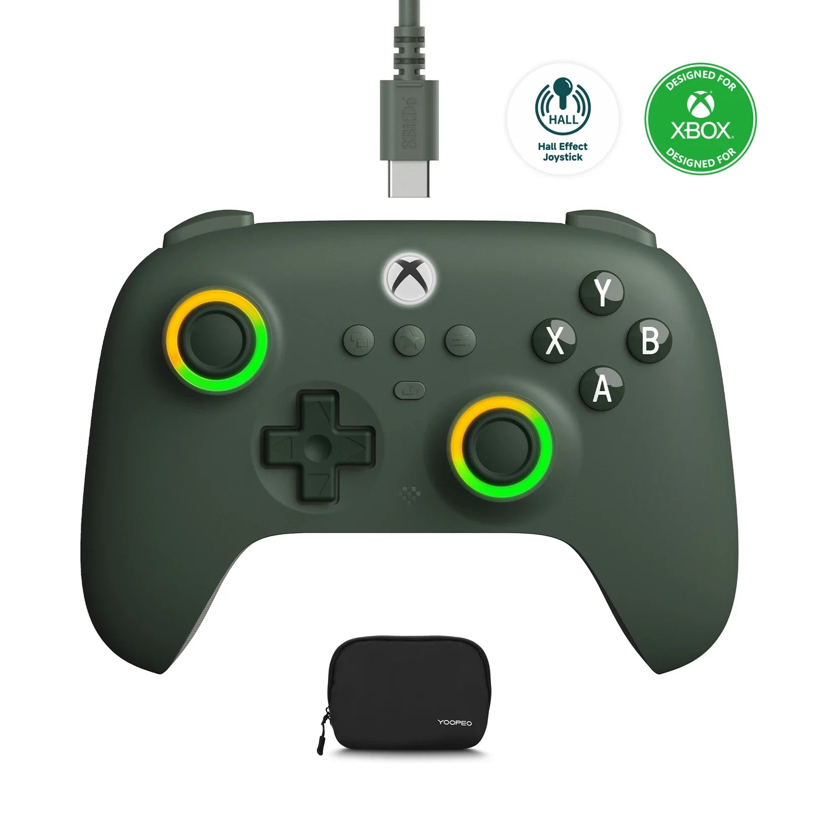 8BitDo Ultimate C Wired Game Controller for Xbox Series X/S Xbox One with Game Pass Hall Effect Joysticks for Windows 10/11