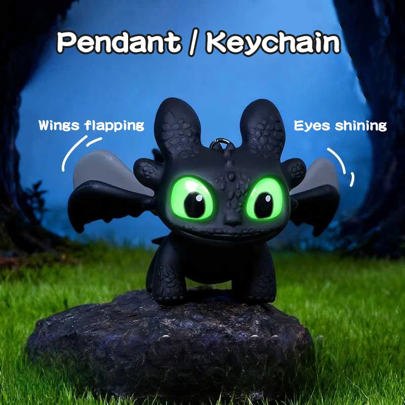 Toothless Keychains Cartoon Anime Figure Toys Glow in The Dark Luminous Keychain Toys Car Interior Ornament