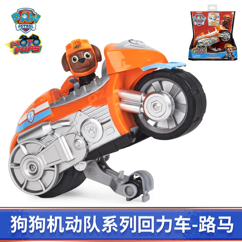 Hot Original Paw Patrol Pull-Back Motorcycle Toys Action Figures Paw Patrol Rescue Vehicle Set Kids Children Toys Birthday Gifts