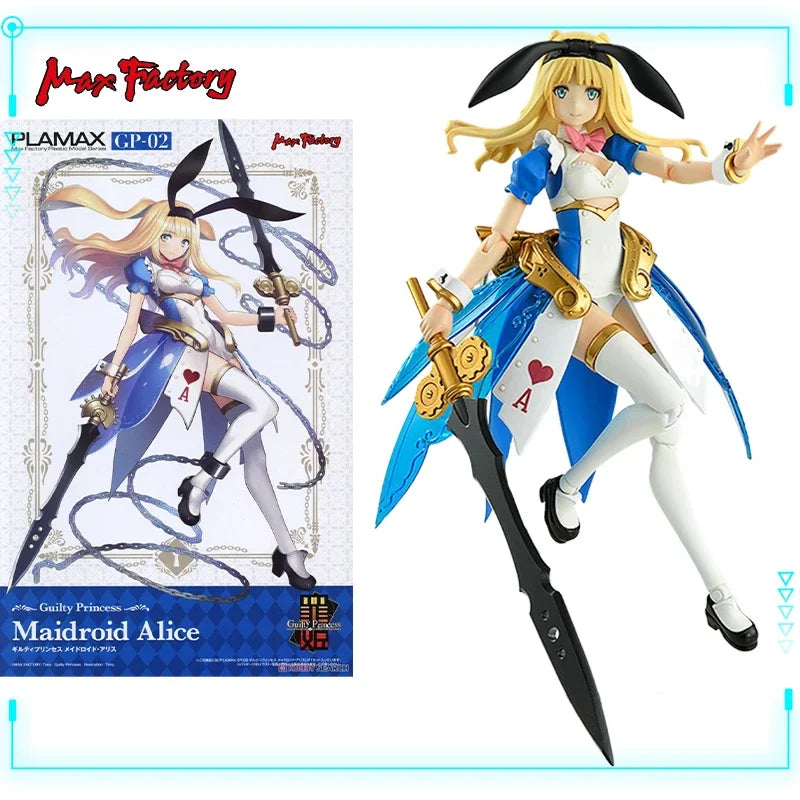 Max Factory Genuine Original Guilty Princess Plamax GP-02 Maidroid Alice 16cm Mobile Suit Girl Assembly Model Toy Action Figures