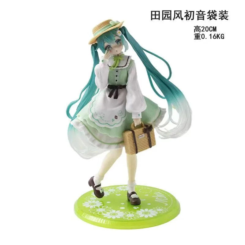New Hatsune Miku Pastoral Hand made Scenery Model Home Decoration Animation anime Beautiful Girl Table Decoration Collection Gif