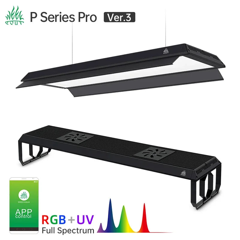 Week Aqua Full Spectrum LED Panel P Series Pro Ver. 3 Newest Upgrade Aquarium Plant Growth Light Aquatic