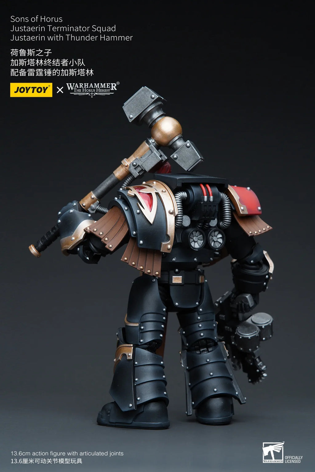 JOYTOY Warhammer 1/18 Actionfiguren Sons of Horus Justaerin Terminator Squad Justaerin mit Donnerhammer Geschenkidee für Jungen