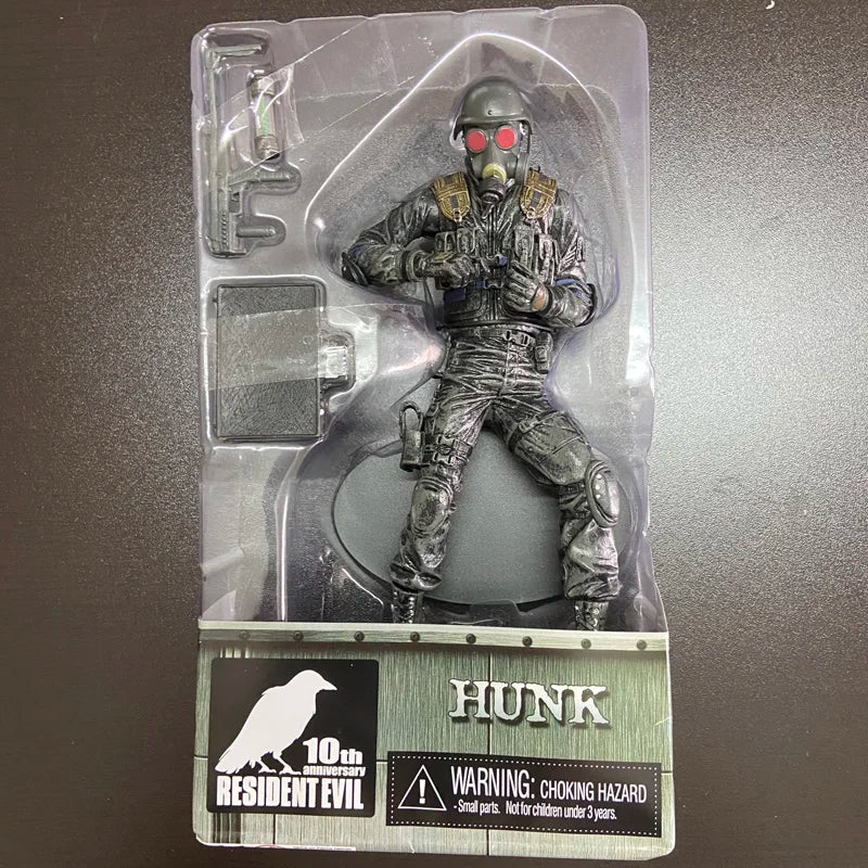 NECA Resident Evil Figures Hunk Zombie Action Figure Gas Mask Anime with Dog Model Doll Collection Boy's Christmas Gifts Toys
