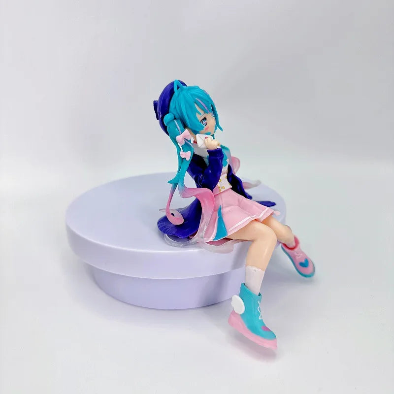 Hatsune Miku 14.5cm Macaroon Sailor Uniform Kwaii Virtual Singer Girl Anime Model Figures Car Desktop Periphery Oranment