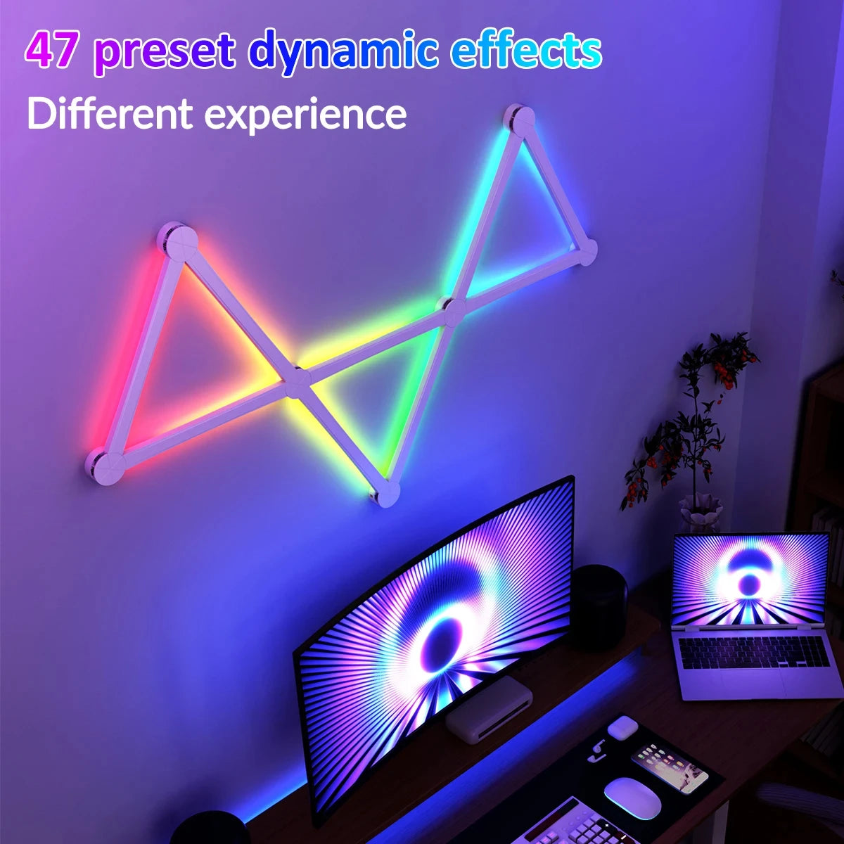 Smart Wall Lamps RGB WIFI LED Light Bar DIY Atmosphere Light Starry Sky Lamp App Music Rhythm TV Backlight Bedroom Game Light