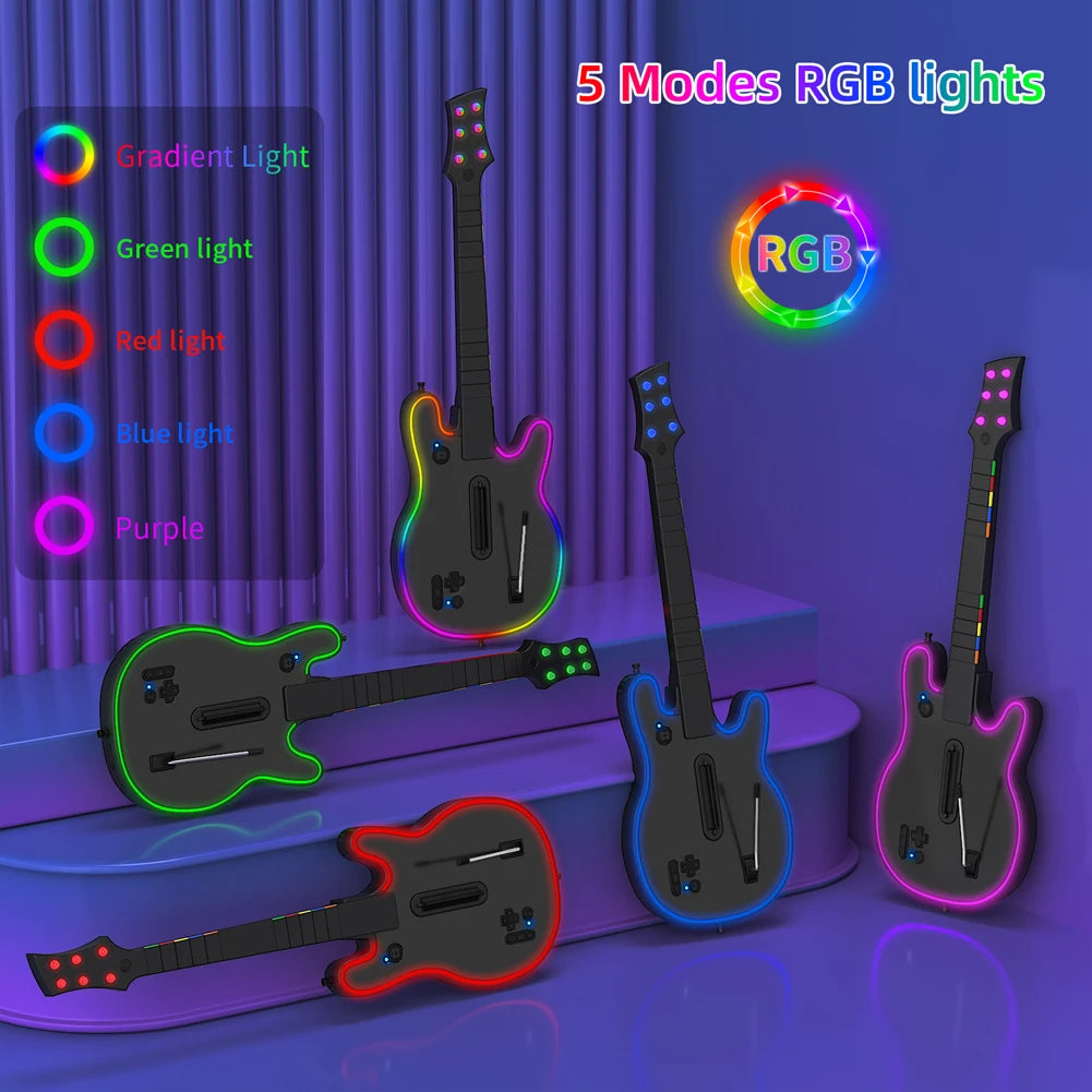 2.4G Wireless Guitar Gamepad Game Controller With Shoulder Strap For PS4 PS3 PC Guitar Hero Clone Hero Rock Band Accessories