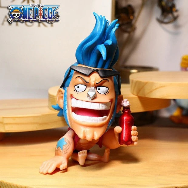 One Piece Chibi Big Head Statues - Luffy Zoro Sanji Nami Boa Hancock - Dashboard Ornaments, PC Case Decor, Collectible Figurines