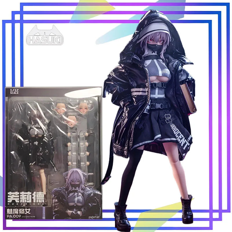 HASUKI - God Cat Jumping Original Pocket Art Series  Demonic Witch Chun Handheld and Movable Humanoid Figures Collectible Model