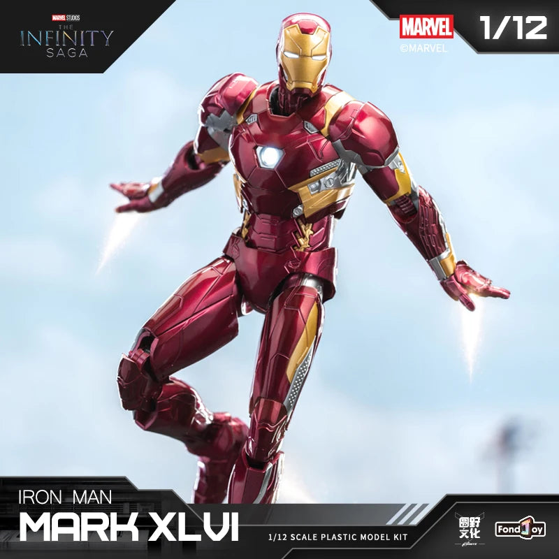 НОВА оригинална аниме фигурка Fondjoy Iron Man MK46 Модел Комплект 1/12 Infinity Saga Ironman Mark 46 Сглобка ABS съвместна подвижна играчка за деца