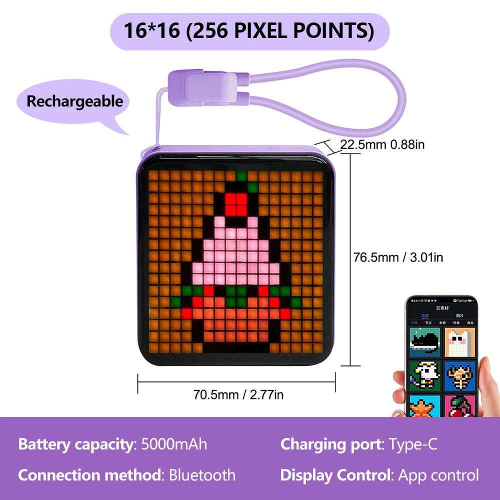LED Pixel Display Panel Night Light Bluetooth APP Control Photo Frame Animation Display Beside Decoration Light For Room Decor