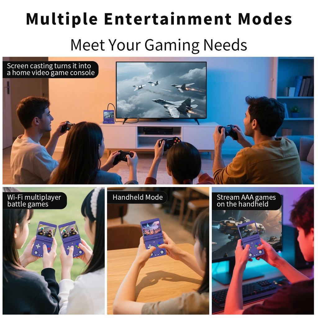 Anbernic RG34XXSP Flip-Handheld-Spielekonsole 3,4-Zoll-IPS-Bildschirm Linux 64-Bit 3300 mAh WIFI Zusammenklappbarer Retro-Video-Gaming-Player