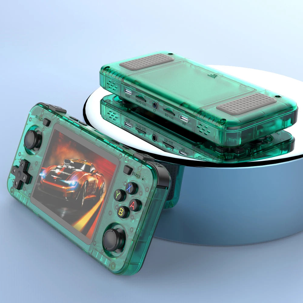 BOYHOM Neue R36H Handheld-Spielekonsole 3,5-Zoll-IPS-Bildschirm Linux RK3326 Retro-Videospiel-Player 3000 mAh 64G 10000+ klassisches Spiel