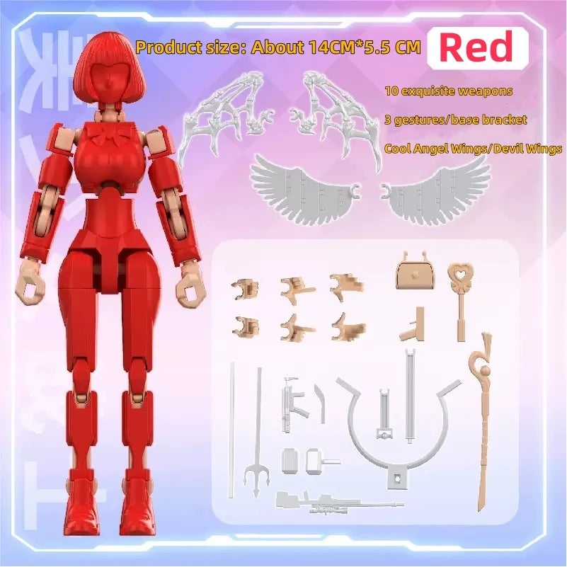 Magical JK Girl Anime Action Figure 3D Printing Multi-Jointed Movable Model Assembled Dummy DIY Robot Desktop Ornament Doll Toy