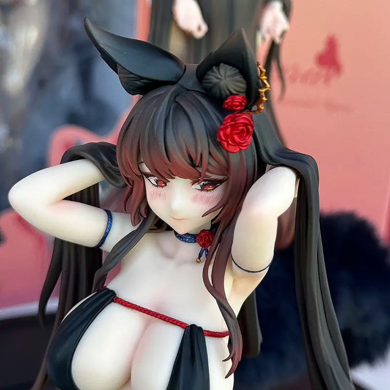 BearPanda Tacco Anime Figure 1 6 Scale Rose Bara Fox Girl Standing Collectible Model With Fluffy Plush Tail Adult Collection