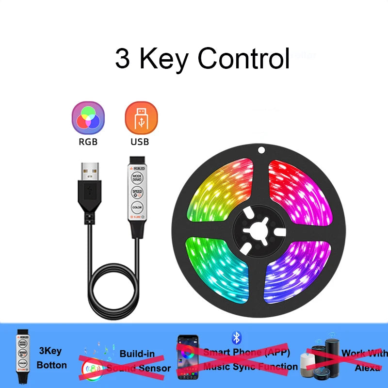 Bluetooth Led Strip Lights Usb For Tv Smart Led Tape Light 5V Flexible Led Lighting Strips 5050 Led Lights Strip For Room