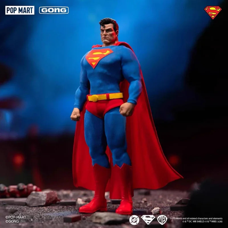 New POP MART GONG Hush Superman Action Figure Batman Movable Joints Doll Head Sculpture Comic Anime Collection Model Toys Gift