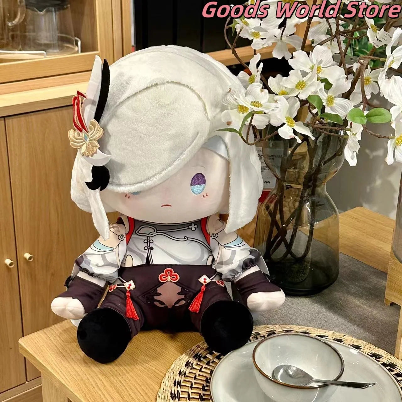 Shenhe Kissen Modell Ornament Dekoration Mihoyo Spiel Genshin Impact Shenhe Cosplay Kostüm Anime Figur Modell ACGN Halloween Geschenk