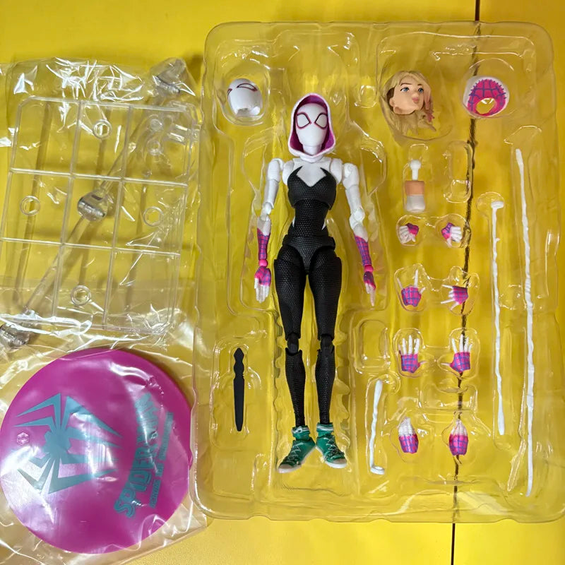 Spiderman Gwen Peter Action Figure Hot Toys Spider-Ham Anime Spider-Verse Collect Sentinel Miles Morales Figures Room Decoration
