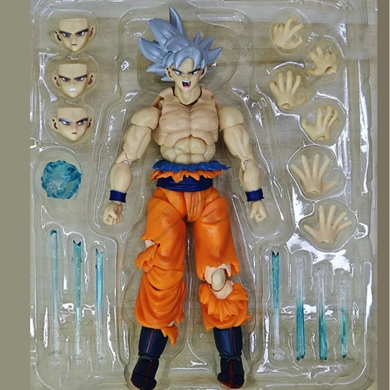 Dragon Ball Z Super Figure White Haired Son Goku Action Figure 16cm Migatte No Goku GBZ Collection Doll Model Birthday Toys Gift