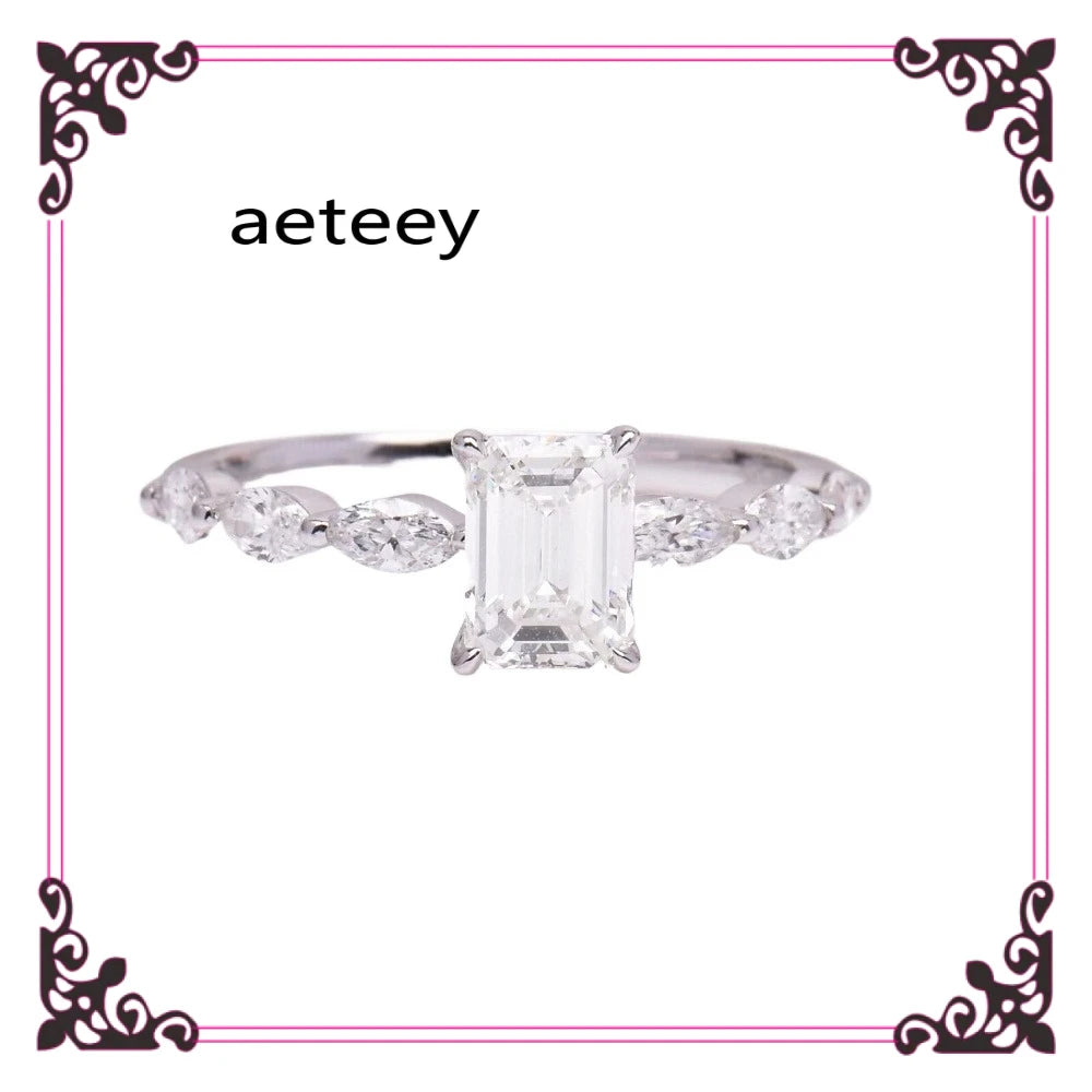 Custom 1CT Emerald Cut D/VS1 IGI-Certified Lab Diamond Engagement Ring in 9K/14K/18K Gold