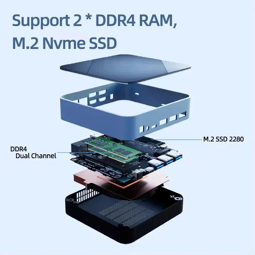 Mini-PC-Computer Gaming Intel Core i3 115G4 i5 1340P 1335U CPU NUC Büro DDR4 NVMe Gaming Mini-Computer HDMI VGA Vier Display 