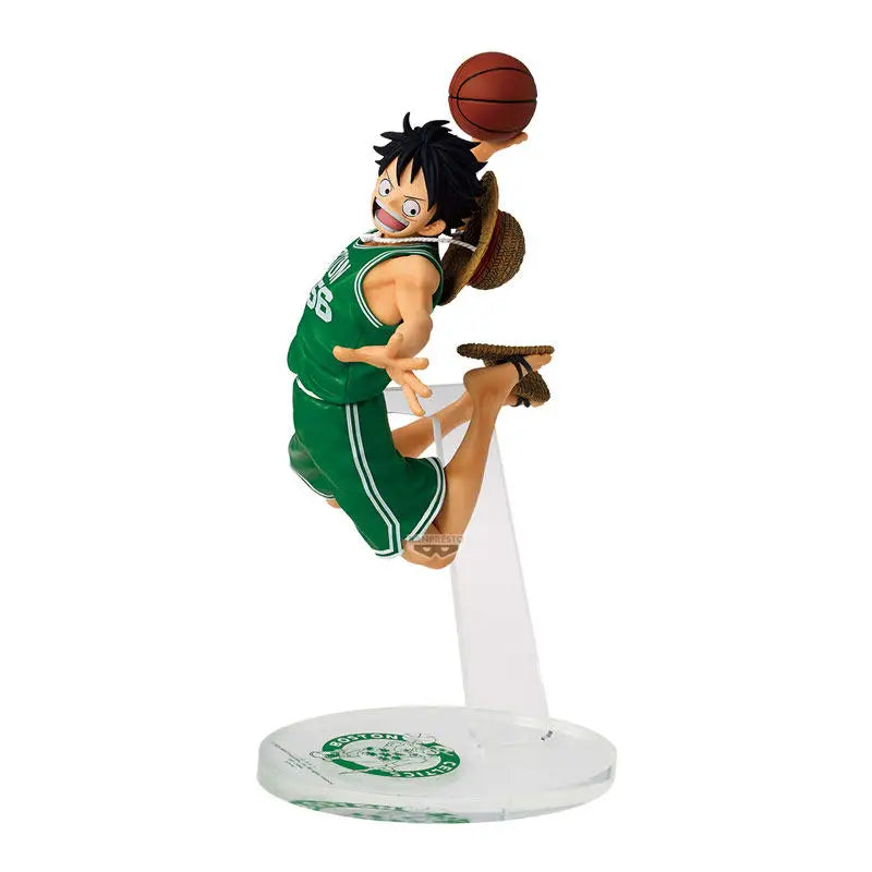 100% Bandai Spirits Banpresto One Piece Nba Master Stars Piece Monkey D. Luffy Prize Figure 17cm Pvc Desktop Ornament Gift