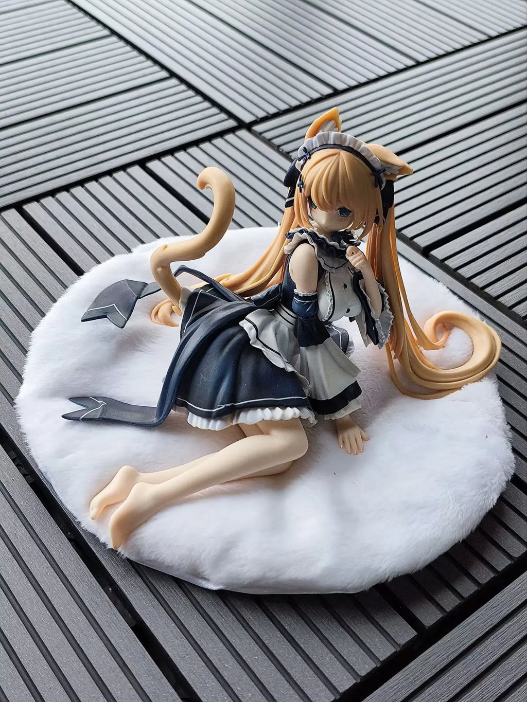 Anime Figure Serena Cat Girl Maid Sitting Pose Boxed Pvc Collectible Model Desktop Ornament Pc Case Decoration For Adult