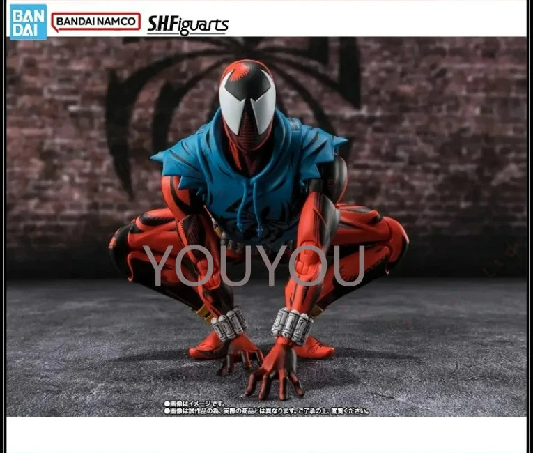 100% Original BANDAI S.H.Figuarts Spider-Man Across The Spider-Verse Ben Reilly Scarlet Spider Action Figure