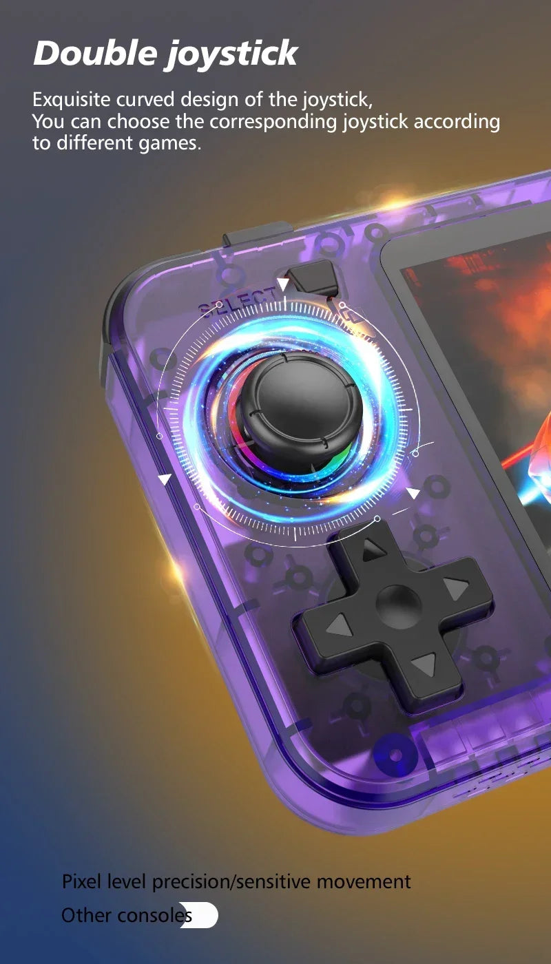 BOYHOM Neue R36H Handheld-Spielekonsole 3,5-Zoll-IPS-Bildschirm Linux RK3326 Retro-Videospiel-Player 3000 mAh 64G 10000+ klassisches Spiel