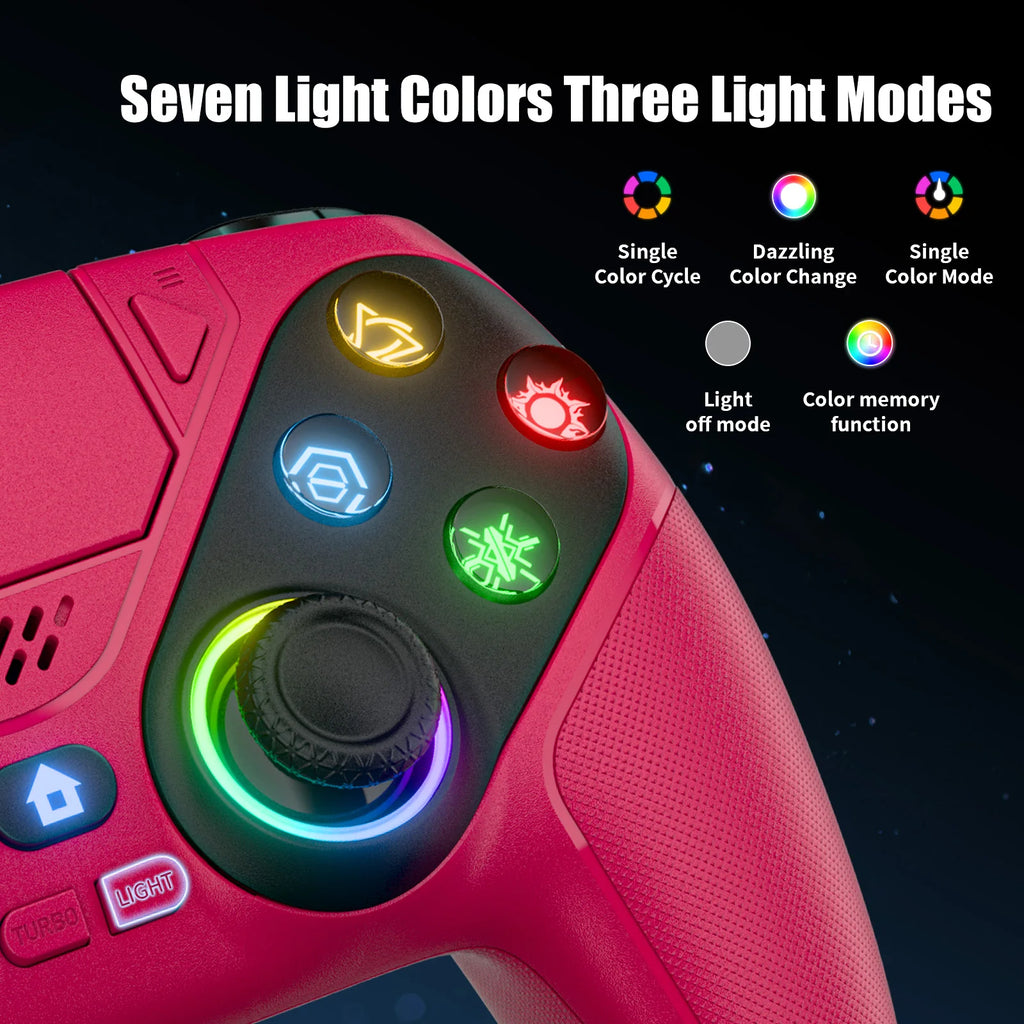 Controller for PS5 PC Game Gamepad Hall Effect Triggers Joystick RGB Turbo Vibration Touch Handle Programmable Button Gamepads