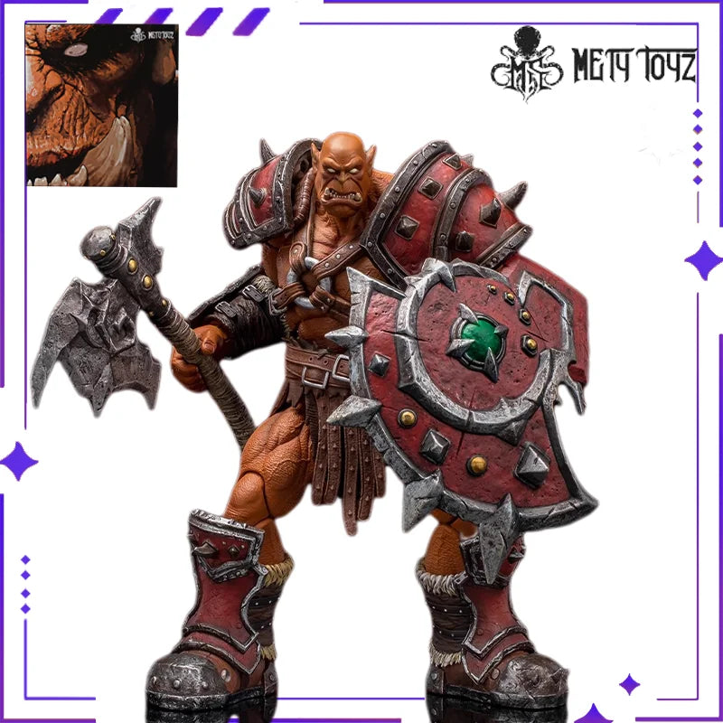 New MetyToys Original Limited Edition Warcraft Mercenary Squad Frost Throat Blood Skull Mobile Orc Model Toy HandmadeGiftcollect