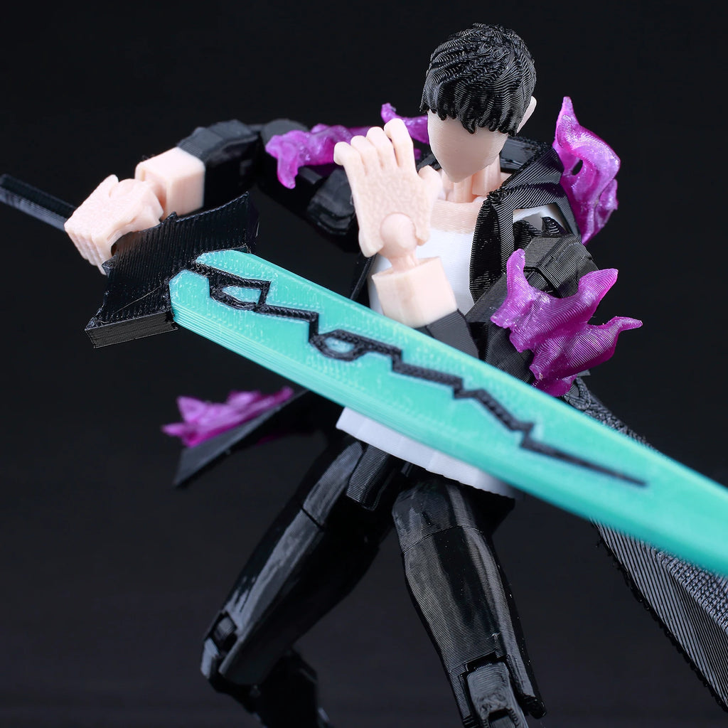 9L 3D-gedruckte Solo Leveling Sung Jin-Woo Lucky T13 Dummy 13 bewegliche Shapeshift-Actionfiguren Schaufensterpuppenspielzeug für Fans Geschenke