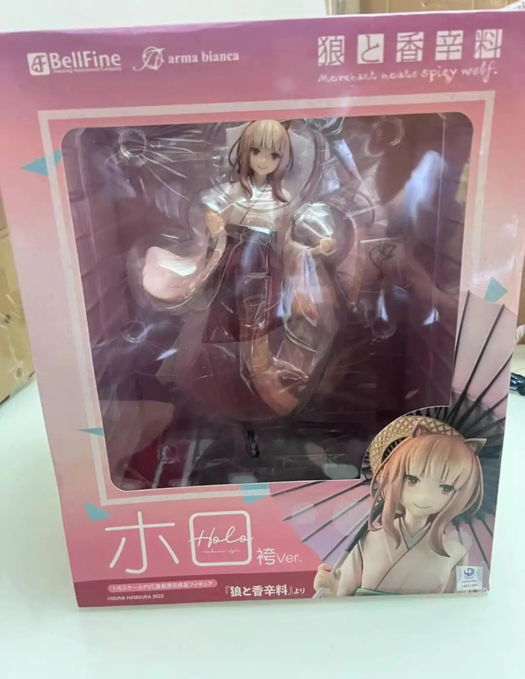 In Stock Original Genuine Spice and Wolf Holo HoroAnime Figure PVC Hakama Kimono Action Figure Model Toy Collection Doll 24cm