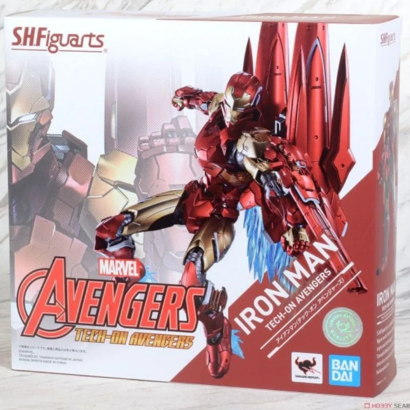 Bandai S.h.figuarts Captain America Iron Man (tech-on Avengers) Marvel Action Figure 15.5cm Collectibles Model Toys New In Stock