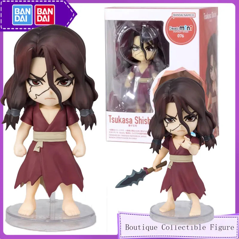 Bandai Original Figuarts MINI Tsukasa Shishio Q Version Assembly Model kit Action Figure Toys For Kids Collectibles Gift