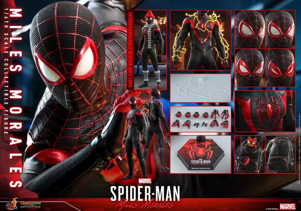 Original Hot Toys Marvel VGM46 Miles Morales Spider Man Anime Figure Model Collection Toys