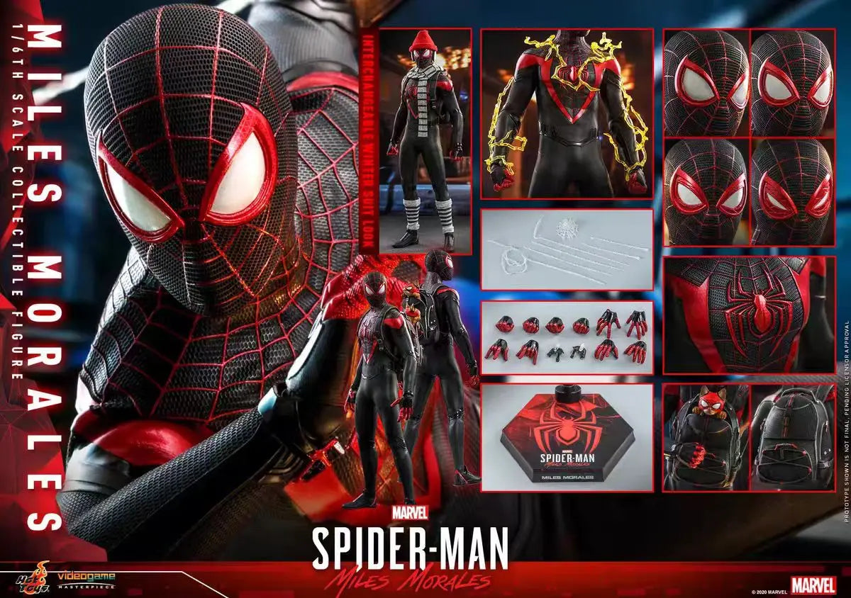 Original Hot Toys Marvel VGM46 Miles Morales Spider Man Anime Figure Model Collection Toys