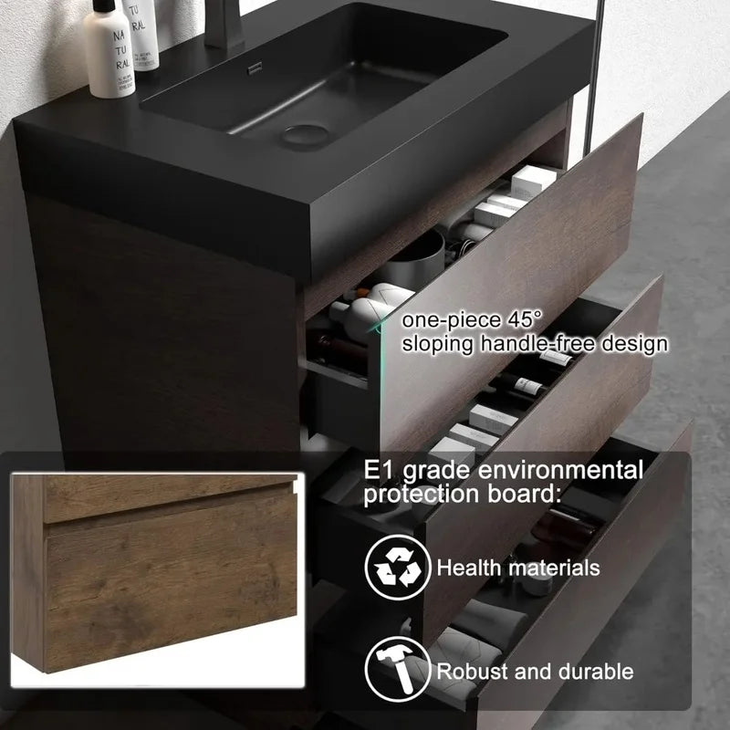 30 Inch Bathroom Vanity with Sink, Modern Small Bathroom Storage, Includes Overflow Feature