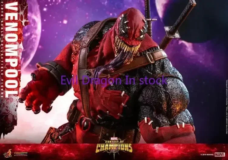 In Stock Original Marvel Venom Pool Action Figure Toy Movie Character Portrait Model 1:6 36.5cm Collectible Gift  Figure Model