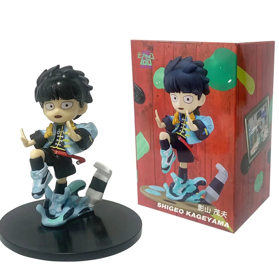 Mob Psycho 100 Anime Figures Gk Reigen Arataka Q Edition Kawaii Sitting Palm Series Model Doll Desktop Ornaments Collectible Toy