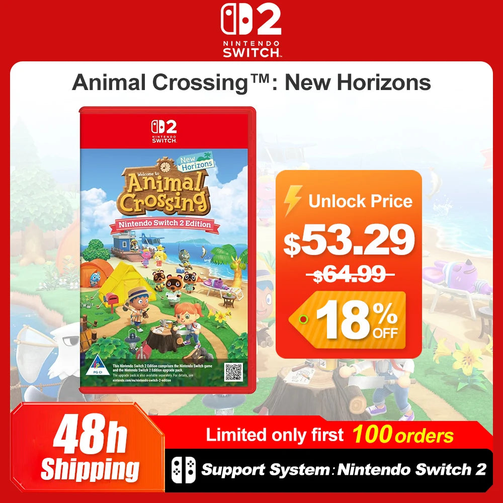 Animal Crossing New Horizons Nintendo Switch 2 Edition NS2 Juegos Games Deals Physical Game Card Support Multiplayer Online