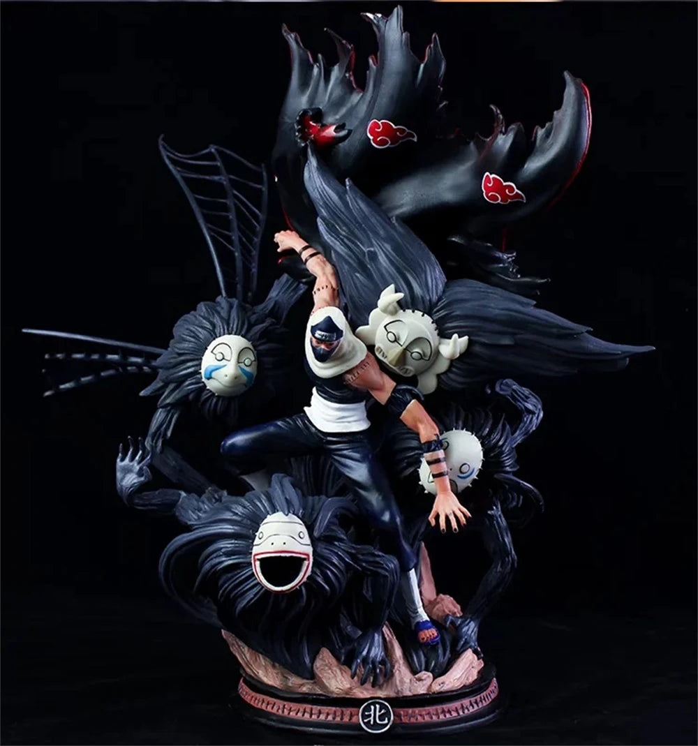 41cm Anime Akatsuki Kakuzu Hidan Battle Ver. GK PVC Action Figure Game Statue Collection Model Kids Toys Doll Gifts