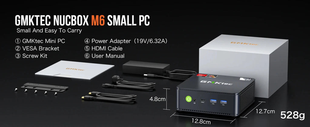 GMKtec M6 ryzen5 mini pc gamer AMD RYZEN 5 6600H DDR5 16GB 500GB 32GB 1TB SSD 5600Mhz NVME Pcie 3.0 Diy Office Gaming computer