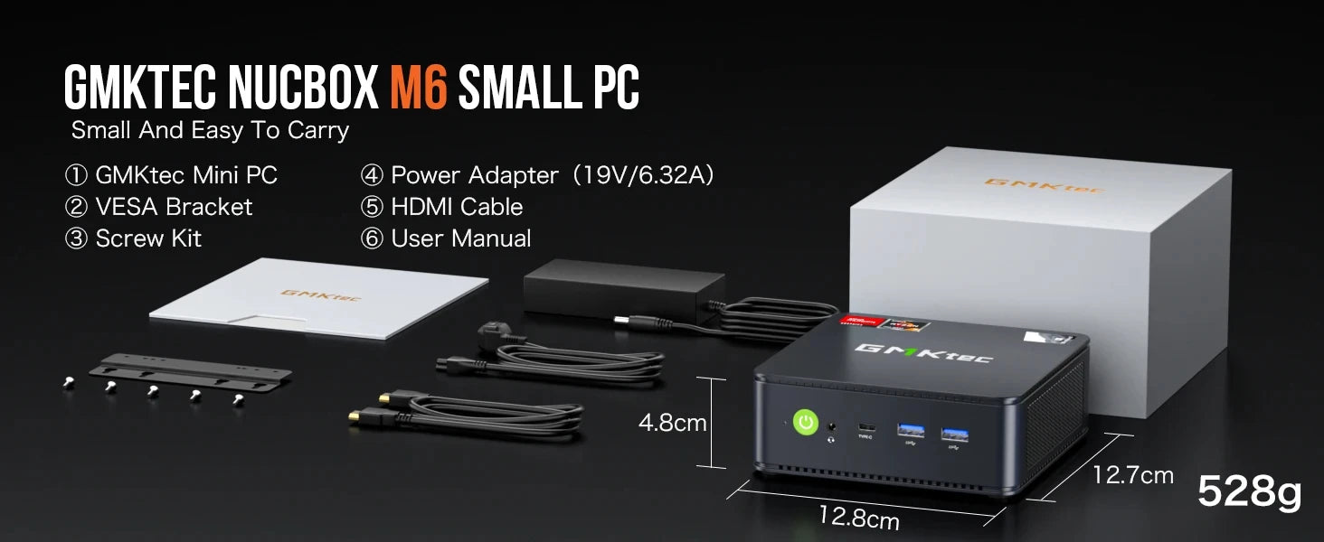 GMKtec M6 ryzen5 mini pc gamer AMD RYZEN 5 6600H DDR5 16GB 500GB 32GB 1TB SSD 5600Mhz NVME Pcie 3.0 Diy Office Gaming computer