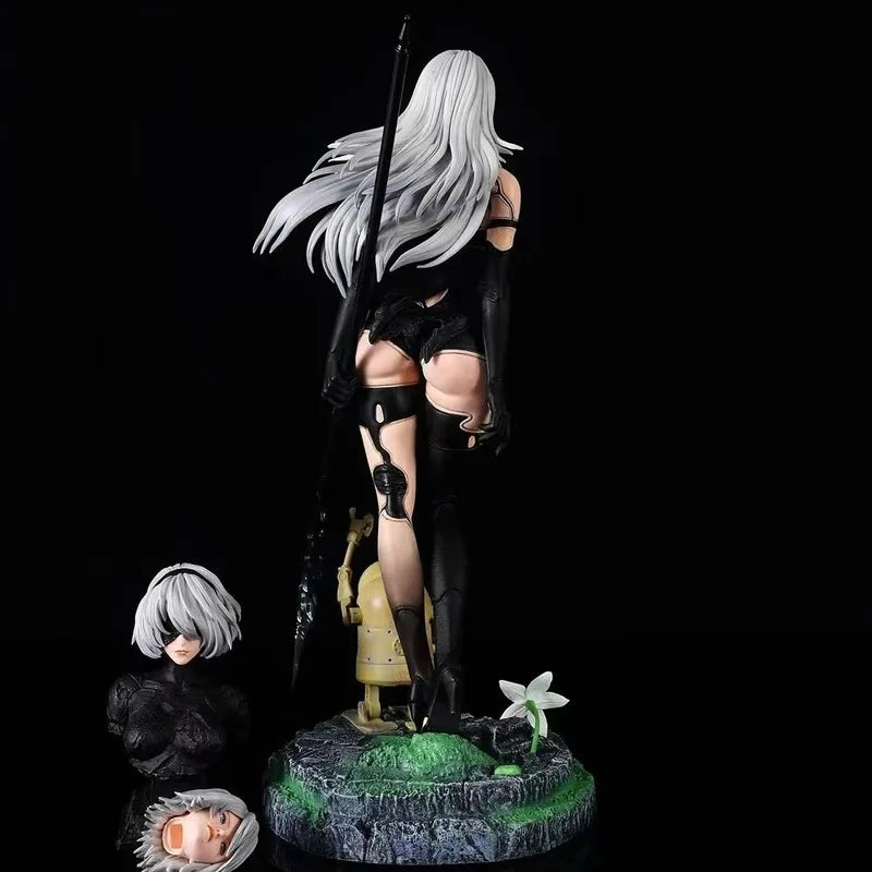 NieR:Automata Nier Battle Damaged Bust, Interchangeable Head Sculpt with Detailed Damage Effects, Collectible Gift