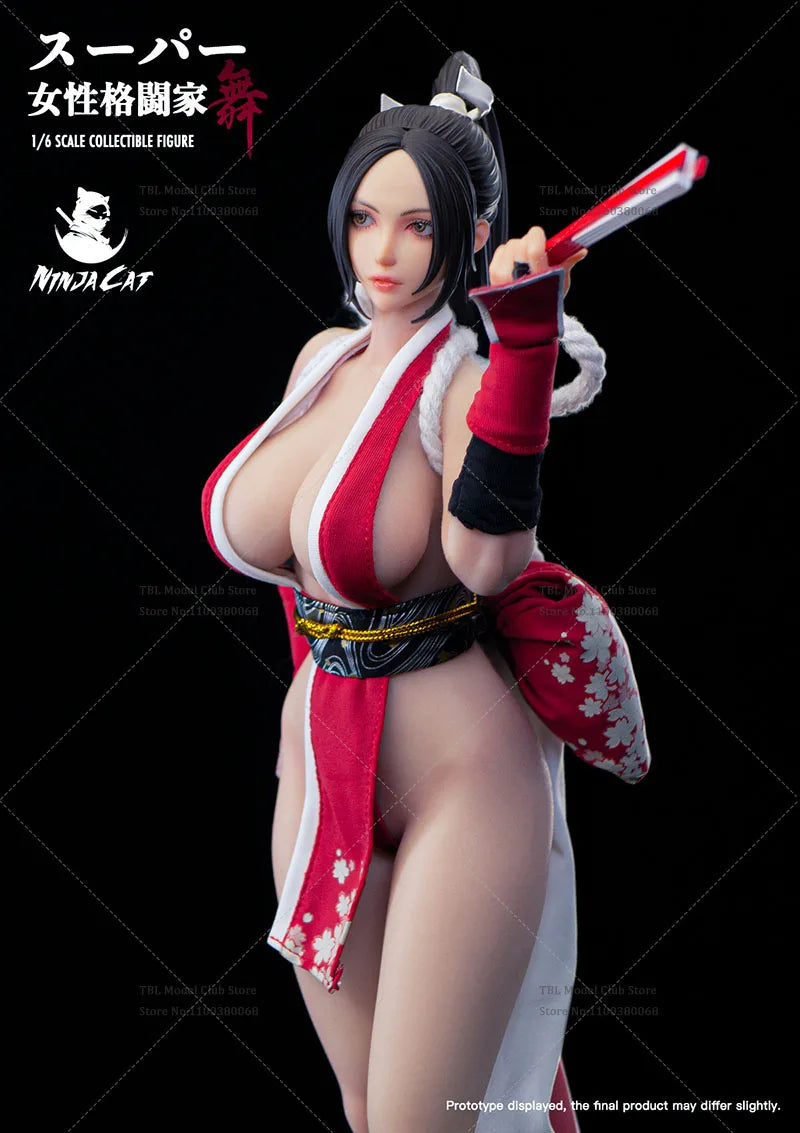 Ninja Cat N001 1/6 Scale Mai Shiranui Kämpferin 30 cm (12 Zoll) bewegliche Augen Stahlrahmen Silikonkörper Komplettset Actionfigur Puppe